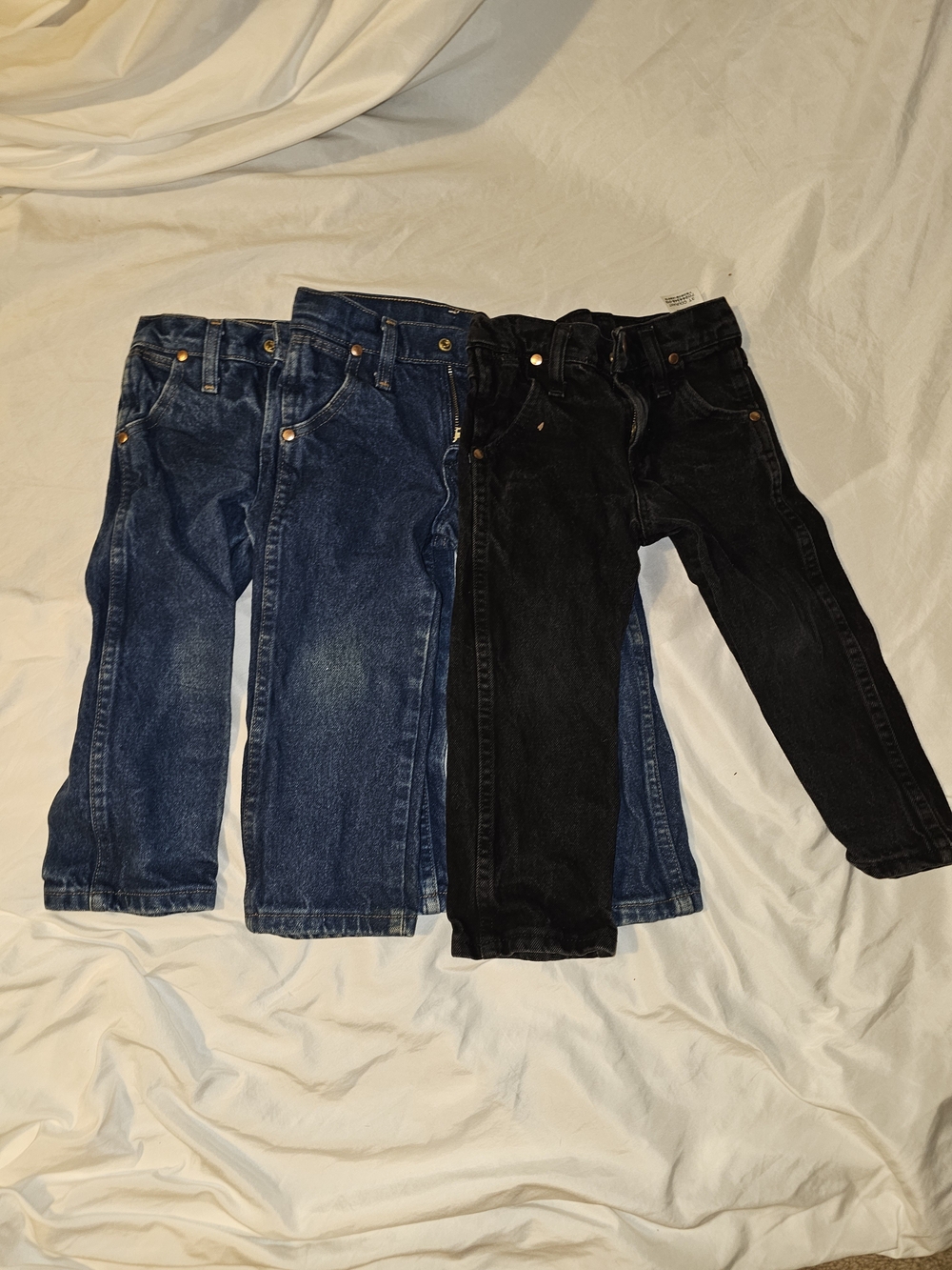 Kids Classic Wrangler Denim Jeans - Blue & Black